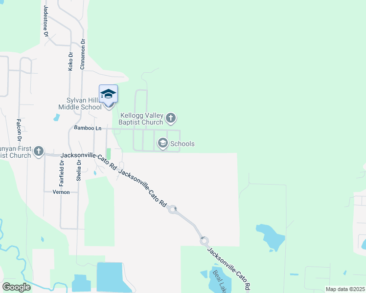map of restaurants, bars, coffee shops, grocery stores, and more near 59 Aloha Circle in North Little Rock