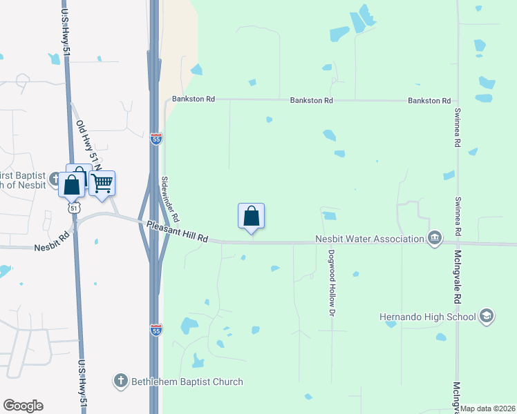 map of restaurants, bars, coffee shops, grocery stores, and more near 1612 Jackson Road in DeSoto County