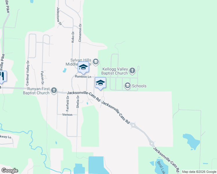 map of restaurants, bars, coffee shops, grocery stores, and more near 14 Aloha Circle in North Little Rock