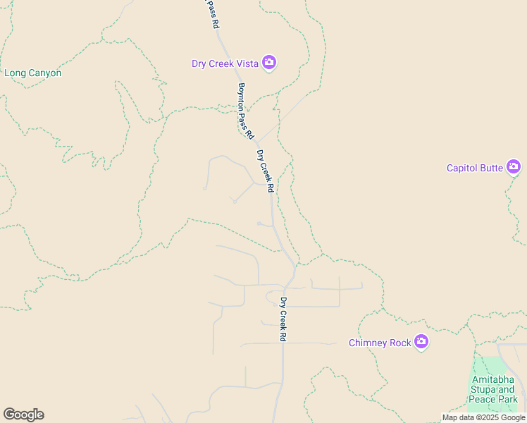 map of restaurants, bars, coffee shops, grocery stores, and more near 1585 Dry Creek Road in Sedona