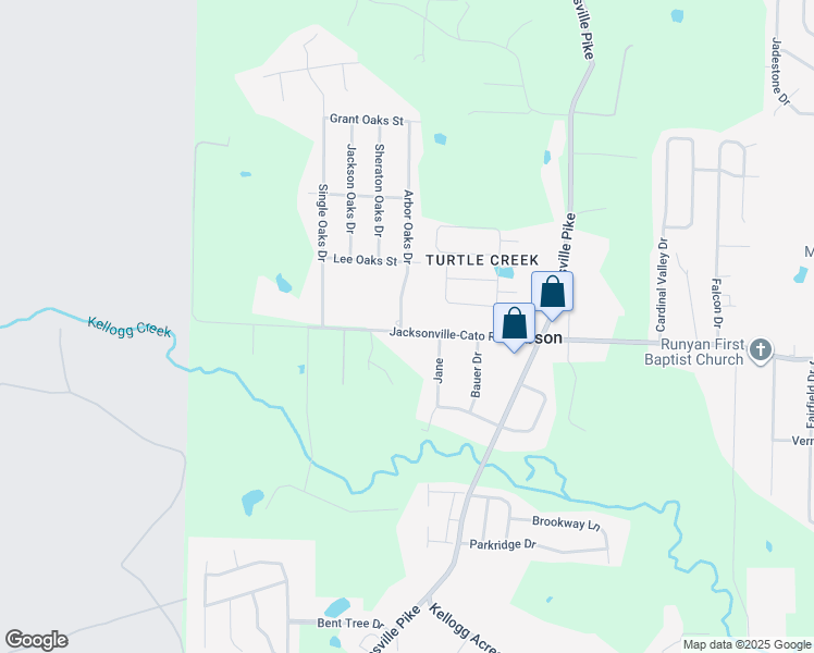 map of restaurants, bars, coffee shops, grocery stores, and more near 2 Arbor Oaks Drive in North Little Rock