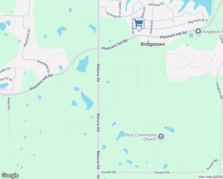 map of restaurants, bars, coffee shops, grocery stores, and more near 1600 Malone Road in DeSoto County