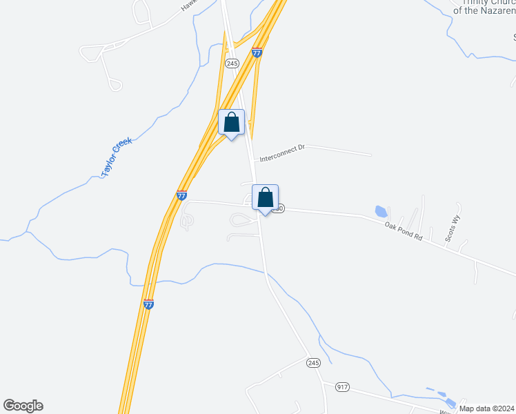 map of restaurants, bars, coffee shops, grocery stores, and more near 1434 Oak Pond Road in Rock Hill