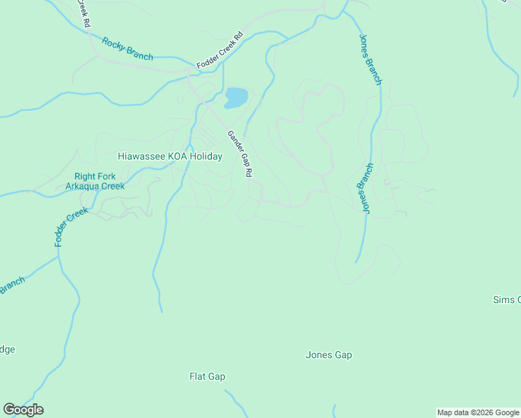 map of restaurants, bars, coffee shops, grocery stores, and more near 4450 Sawbrier Circle in Hiawassee