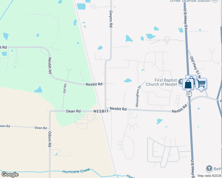 map of restaurants, bars, coffee shops, grocery stores, and more near 1702 Gwynn Road in Hernando