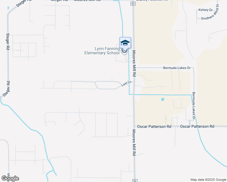 map of restaurants, bars, coffee shops, grocery stores, and more near 123 Lexi Lane in Meridianville