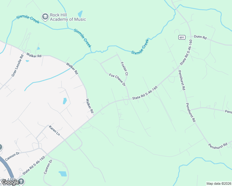 map of restaurants, bars, coffee shops, grocery stores, and more near 4370 Country Pride Lane in Rock Hill