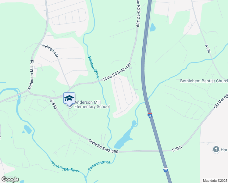 map of restaurants, bars, coffee shops, grocery stores, and more near 1693 Old Anderson Mill Road in Moore