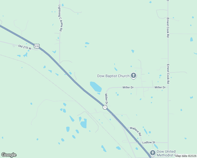 map of restaurants, bars, coffee shops, grocery stores, and more near 10435 U.S. 270 in McAlester