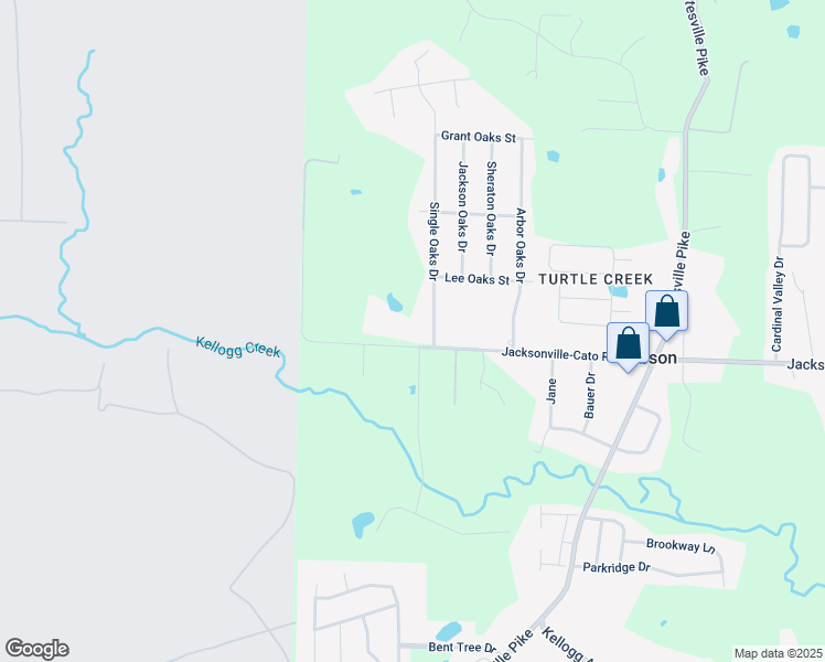 map of restaurants, bars, coffee shops, grocery stores, and more near 12320 Jacksonville-Cato Road in North Little Rock