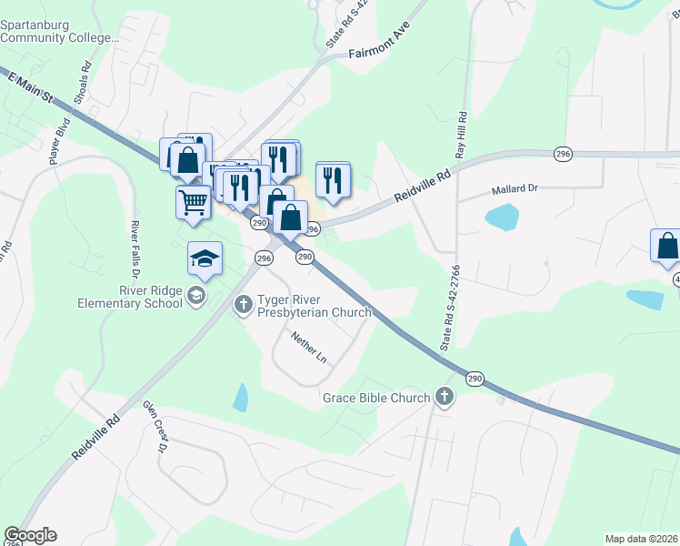map of restaurants, bars, coffee shops, grocery stores, and more near 4044 Moore Duncan Highway in Moore