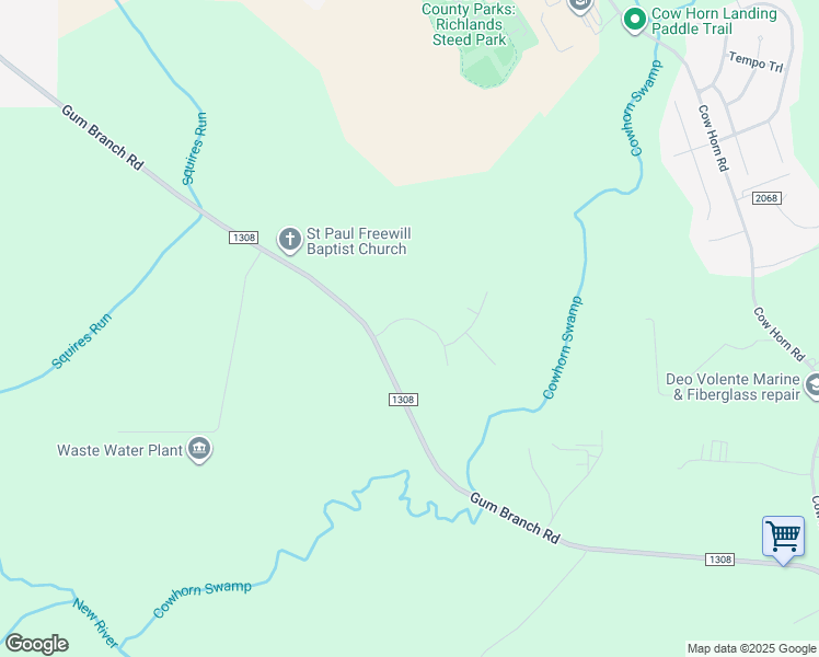 map of restaurants, bars, coffee shops, grocery stores, and more near Hidden Hollow Drive in Richlands