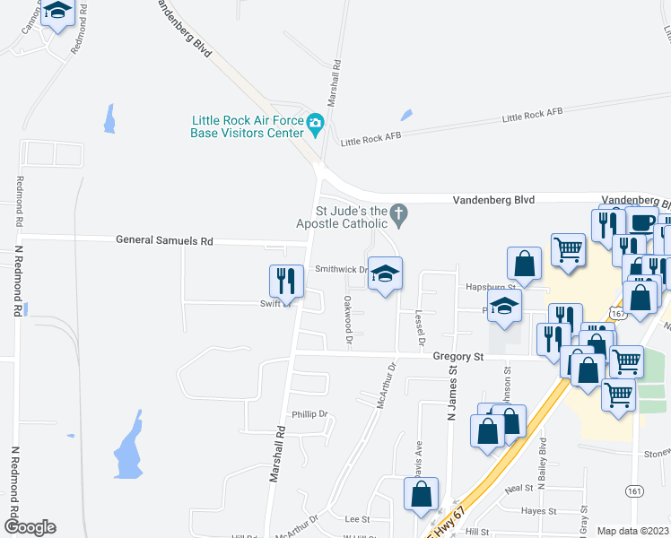 map of restaurants, bars, coffee shops, grocery stores, and more near 1400 Smithwick Drive in Jacksonville