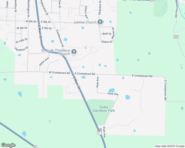 map of restaurants, bars, coffee shops, grocery stores, and more near 452 East Crumptown Road in Waldron