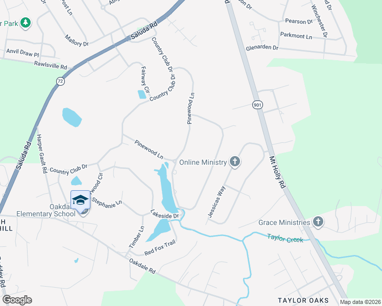 map of restaurants, bars, coffee shops, grocery stores, and more near 351 Pinewood Lane in Rock Hill