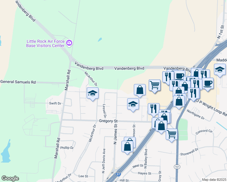 map of restaurants, bars, coffee shops, grocery stores, and more near 904 Lessel Drive in Jacksonville
