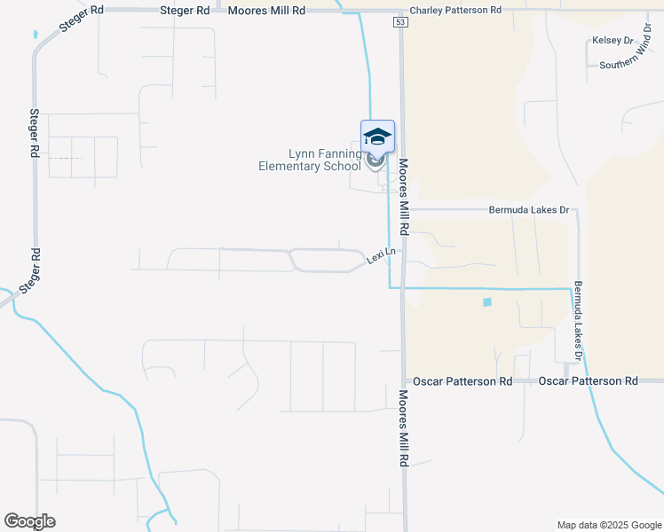 map of restaurants, bars, coffee shops, grocery stores, and more near 123 Lexi Lane in Meridianville
