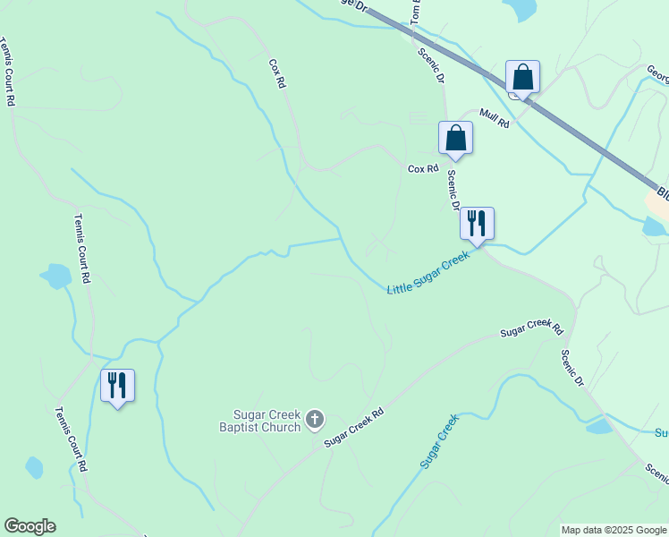 map of restaurants, bars, coffee shops, grocery stores, and more near 496 Silver Creek Road in Blue Ridge