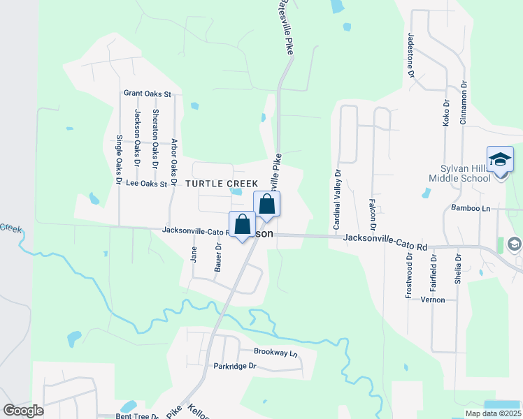 map of restaurants, bars, coffee shops, grocery stores, and more near 1809 Batesville Pike in Sherwood