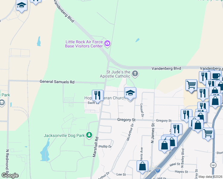 map of restaurants, bars, coffee shops, grocery stores, and more near 1402 Smithwick Drive in Jacksonville