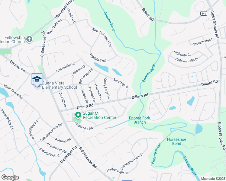 map of restaurants, bars, coffee shops, grocery stores, and more near 103 Burgoyne Court in Greer