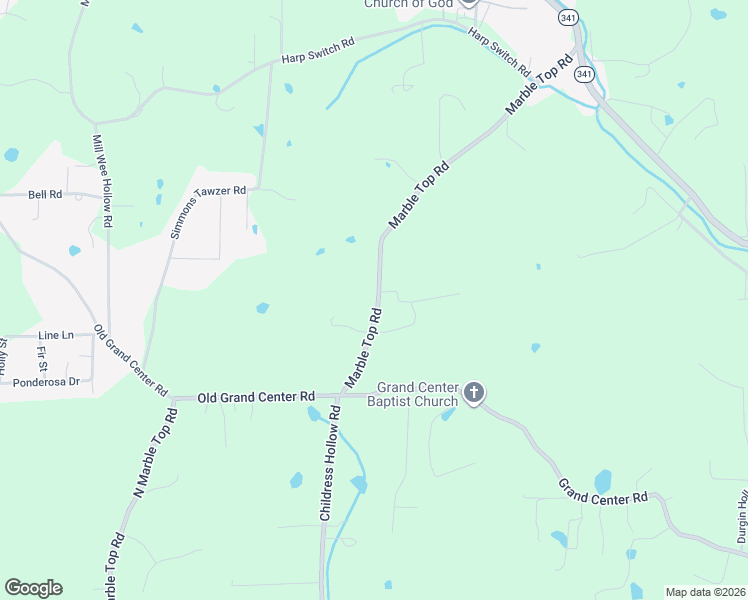 map of restaurants, bars, coffee shops, grocery stores, and more near 868 Marble Top Road in Chickamauga