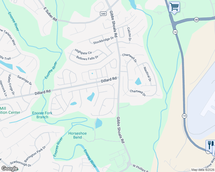map of restaurants, bars, coffee shops, grocery stores, and more near 107 Gladstone Way in Greer