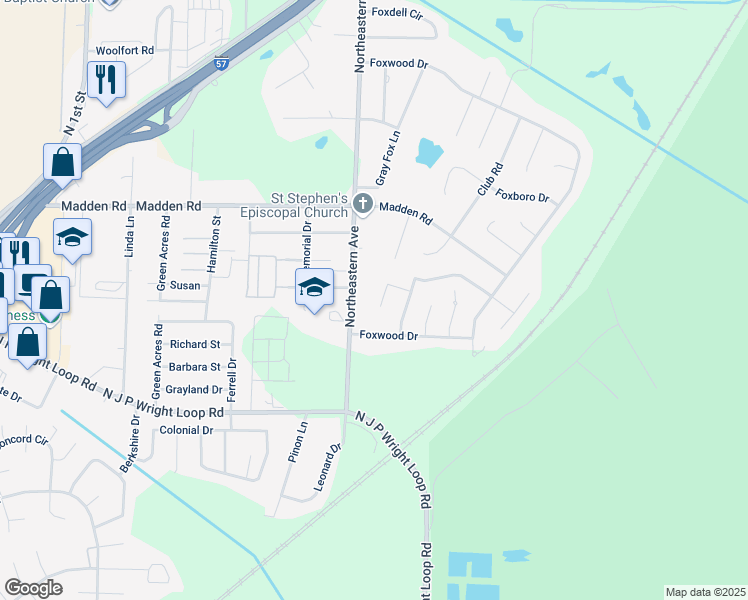 map of restaurants, bars, coffee shops, grocery stores, and more near 2121 Northeastern Avenue in Jacksonville