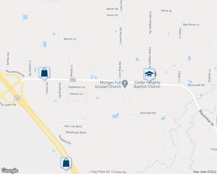 map of restaurants, bars, coffee shops, grocery stores, and more near 14313 McHenry Circle in North Little Rock