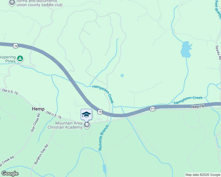 map of restaurants, bars, coffee shops, grocery stores, and more near Highway 515 in Morganton