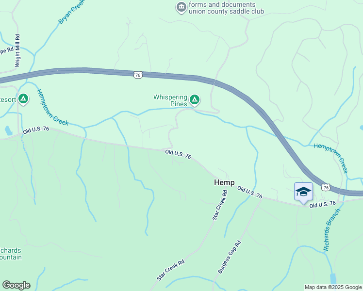 map of restaurants, bars, coffee shops, grocery stores, and more near 13389 Old Highway 76 in Morganton