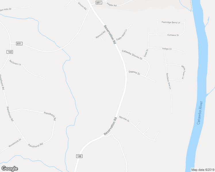 map of restaurants, bars, coffee shops, grocery stores, and more near 1325 Reservation Road in Rock Hill