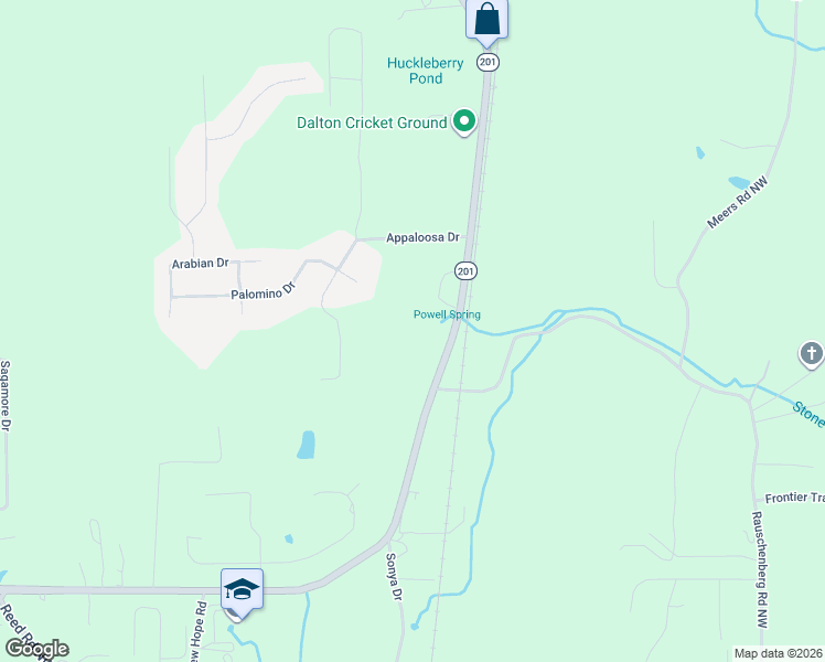 map of restaurants, bars, coffee shops, grocery stores, and more near 1259 Tunnel Hill Varnell Road Northwest in Dalton
