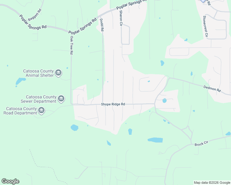 map of restaurants, bars, coffee shops, grocery stores, and more near 92 Southern Drive in Ringgold