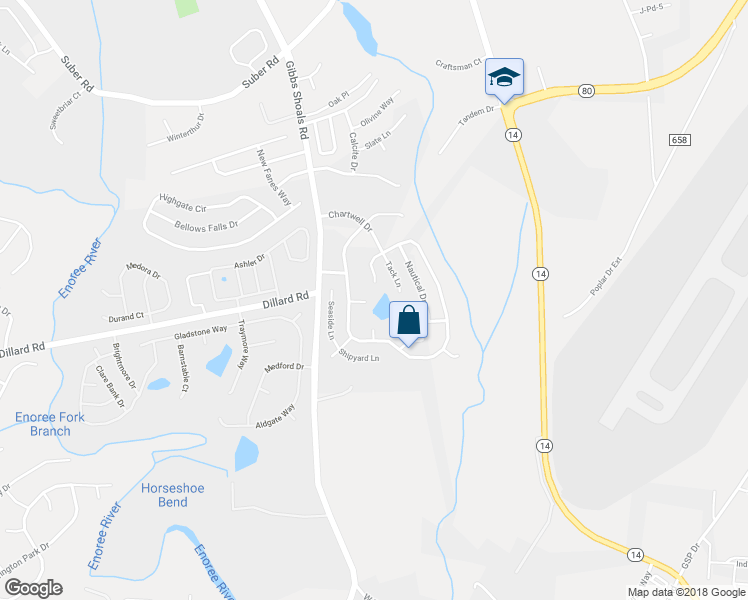map of restaurants, bars, coffee shops, grocery stores, and more near 15 Docker Way in Greer