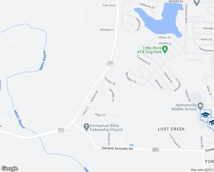 map of restaurants, bars, coffee shops, grocery stores, and more near 2005 Reveille Circle in Jacksonville