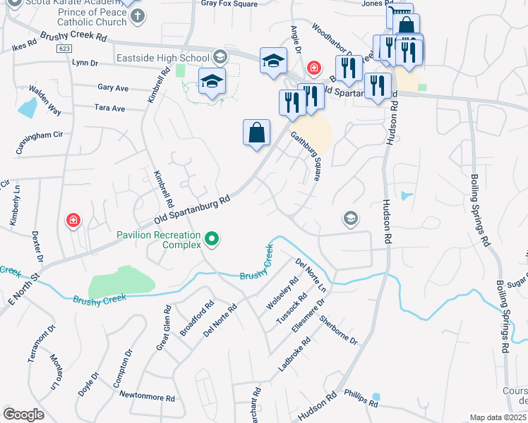 map of restaurants, bars, coffee shops, grocery stores, and more near 1 Chesapeake Court in Taylors