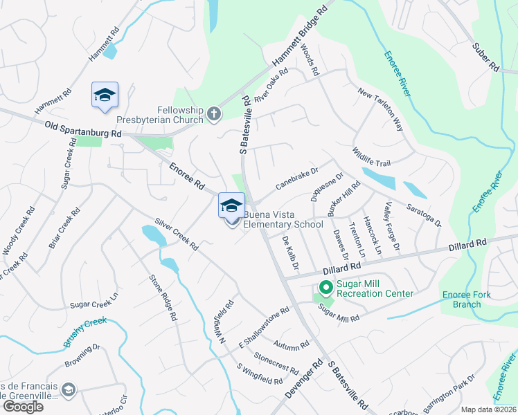 map of restaurants, bars, coffee shops, grocery stores, and more near 317 S-23-312 in Greer