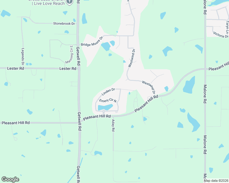 map of restaurants, bars, coffee shops, grocery stores, and more near 3132 Linden Drive in DeSoto County