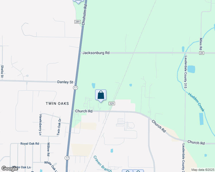 map of restaurants, bars, coffee shops, grocery stores, and more near 299 Lauderdale County 329 in Florence