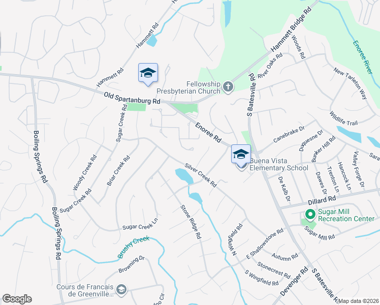 map of restaurants, bars, coffee shops, grocery stores, and more near 324 Skylark Circle in Greer