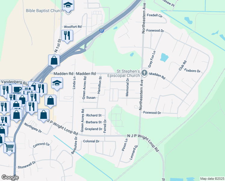 map of restaurants, bars, coffee shops, grocery stores, and more near 31 Ivy Street in Jacksonville