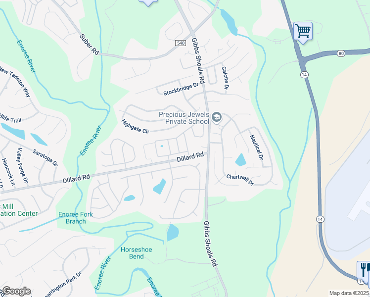 map of restaurants, bars, coffee shops, grocery stores, and more near 805 Shandwick Drive in Greer