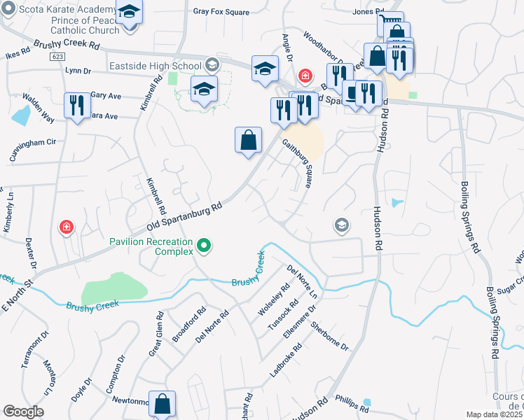 map of restaurants, bars, coffee shops, grocery stores, and more near 1 Chesapeake Court in Taylors