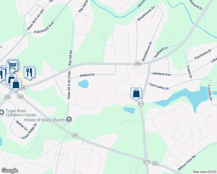 map of restaurants, bars, coffee shops, grocery stores, and more near 100 Cottage Lane in Moore