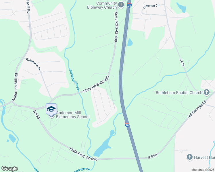 map of restaurants, bars, coffee shops, grocery stores, and more near 1633 Old Anderson Mill Road in Moore