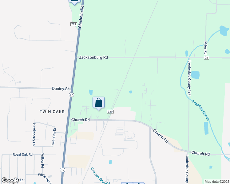 map of restaurants, bars, coffee shops, grocery stores, and more near 299 Lauderdale County 329 in Florence