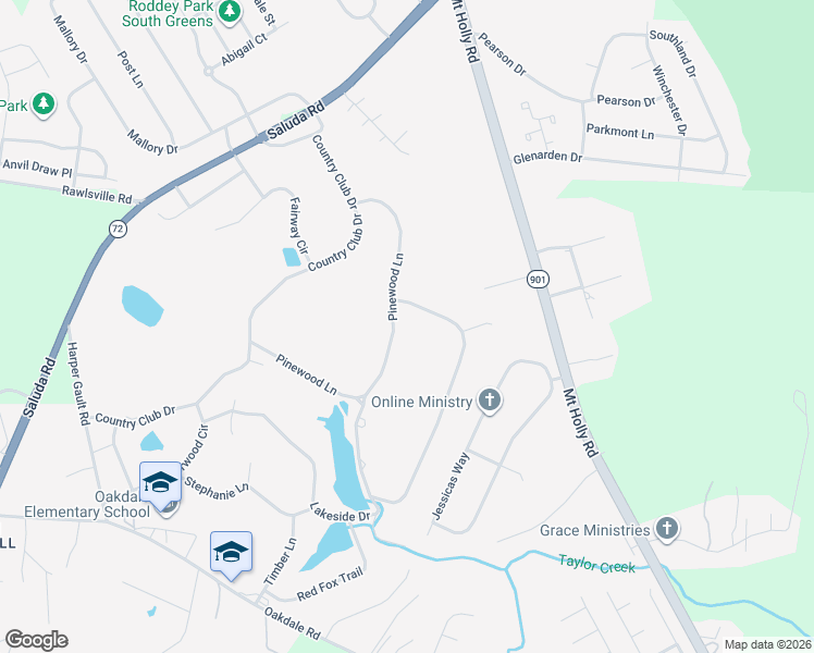 map of restaurants, bars, coffee shops, grocery stores, and more near 311 Pinewood Lane in Rock Hill