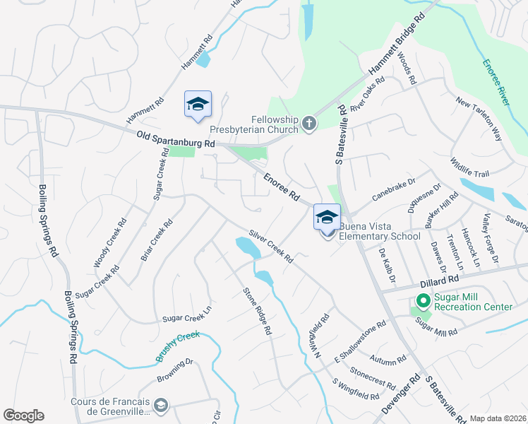 map of restaurants, bars, coffee shops, grocery stores, and more near 324 Skylark Circle in Greer