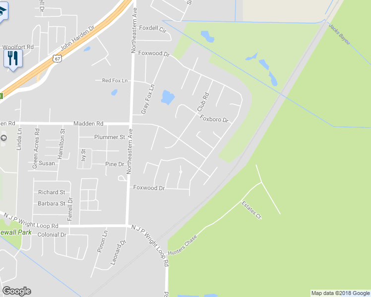 map of restaurants, bars, coffee shops, grocery stores, and more near 1905 Madden Road in Jacksonville